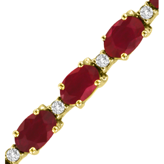 11.80ct tw Ruby and Diamond Bracelet set in 14k Gold