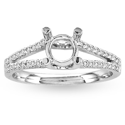 14k Gold Engagement Semi-Mount Ring with 0.25 ct tw of Round Diamonds