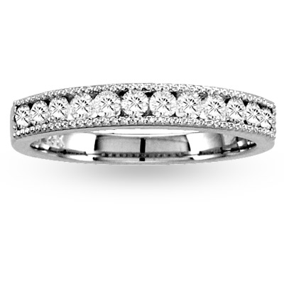 0.40ct tw Round Diamonds Antique Look Wedding Band 14k Gold Bridal Ring