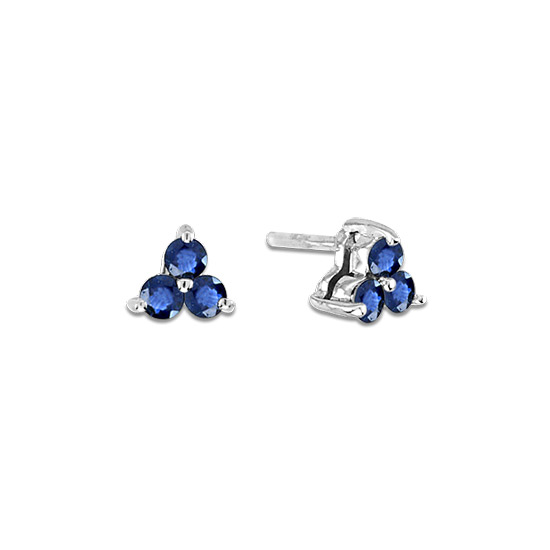 0.40cttw Sapphire Three Stone Earrings in 14k Gold 