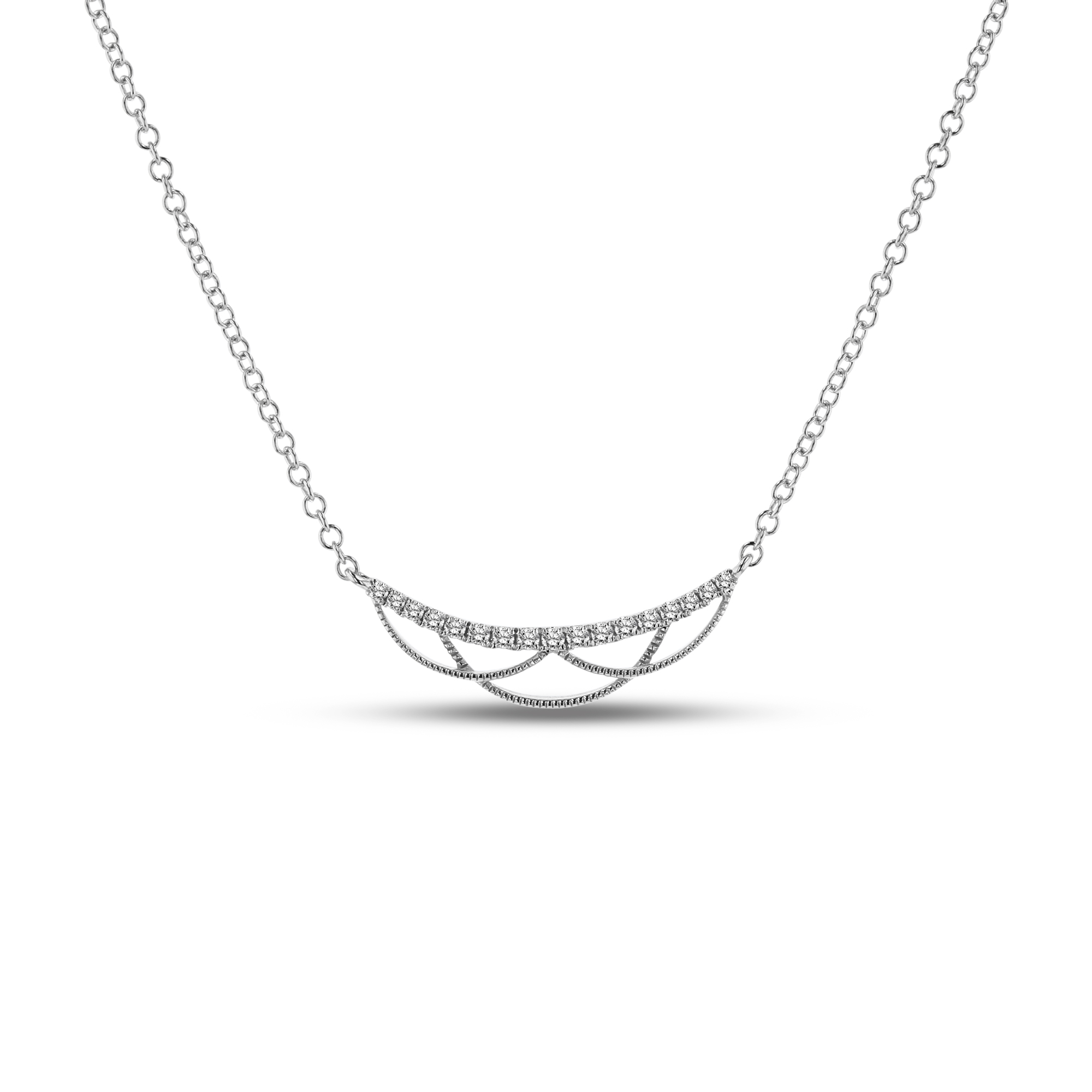 0.11ctw Diamnd Fashion Necklace in 14k White Gold