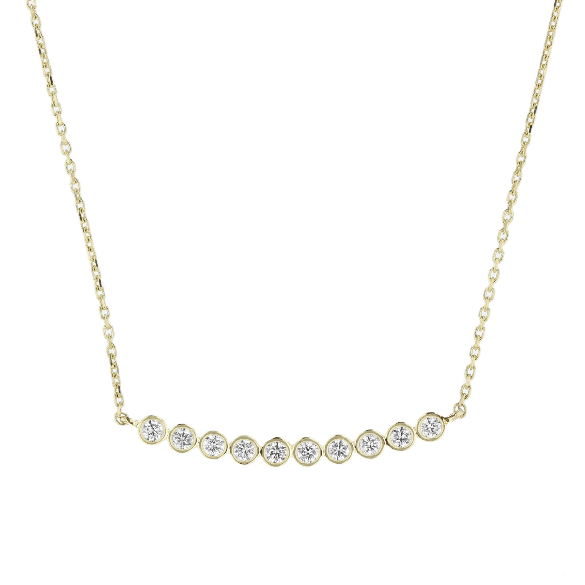 View 0.16ctw Diamond Bar Necklace in 14k Yellow Gold