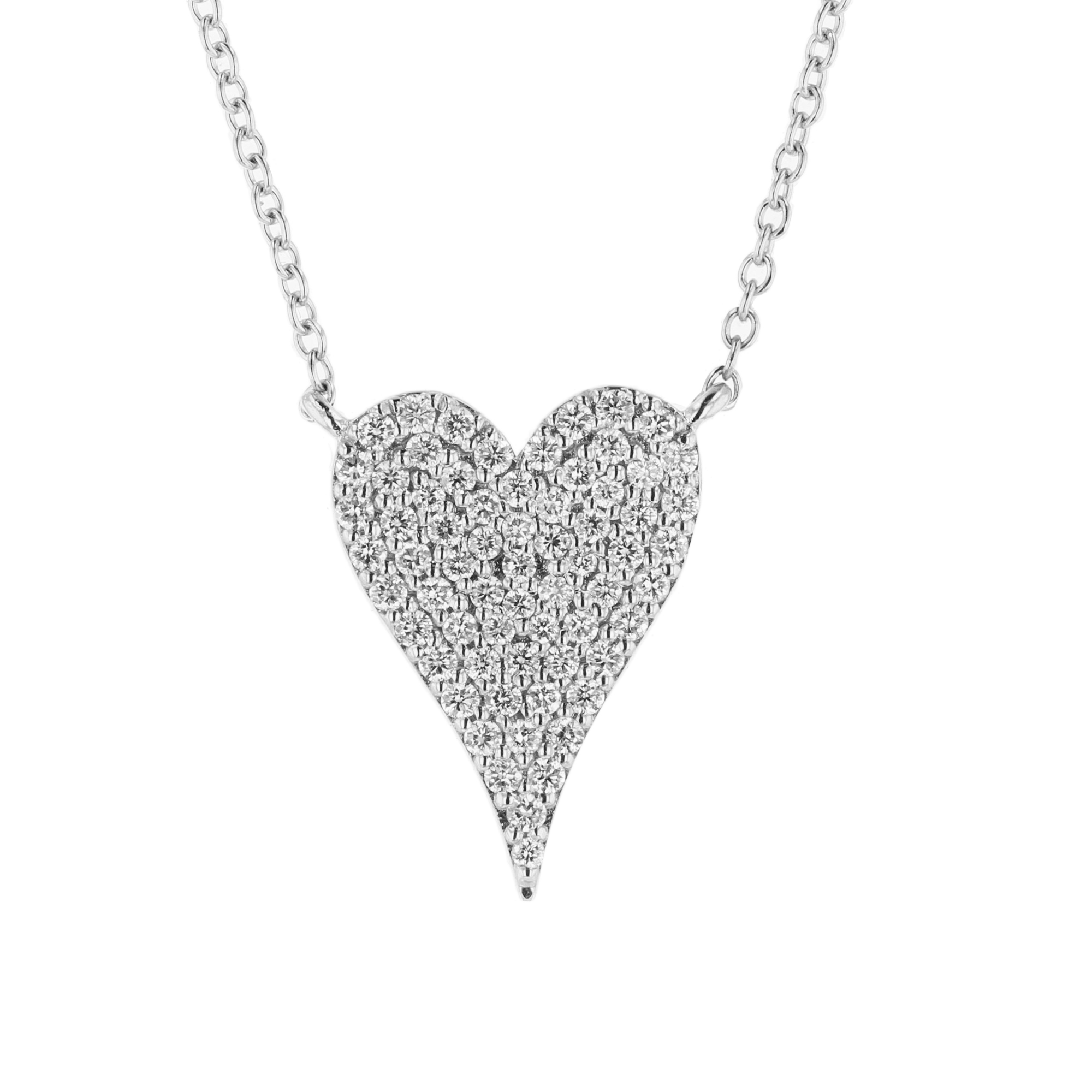 View 0.27ctw Diamond Heart Necklace in 14k White Gold