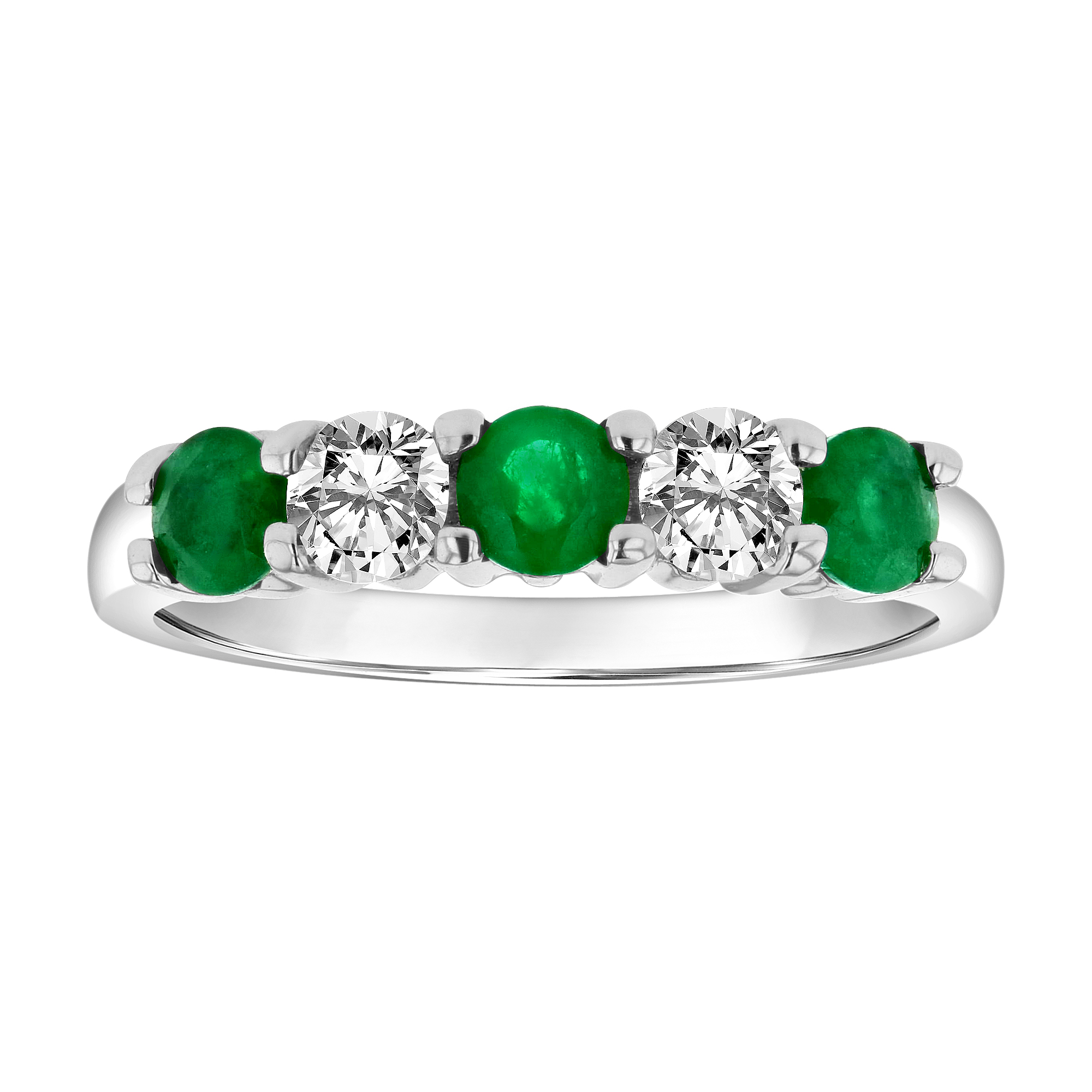 1.11cttw Emerald and Diamond Band set in 14k Gold
