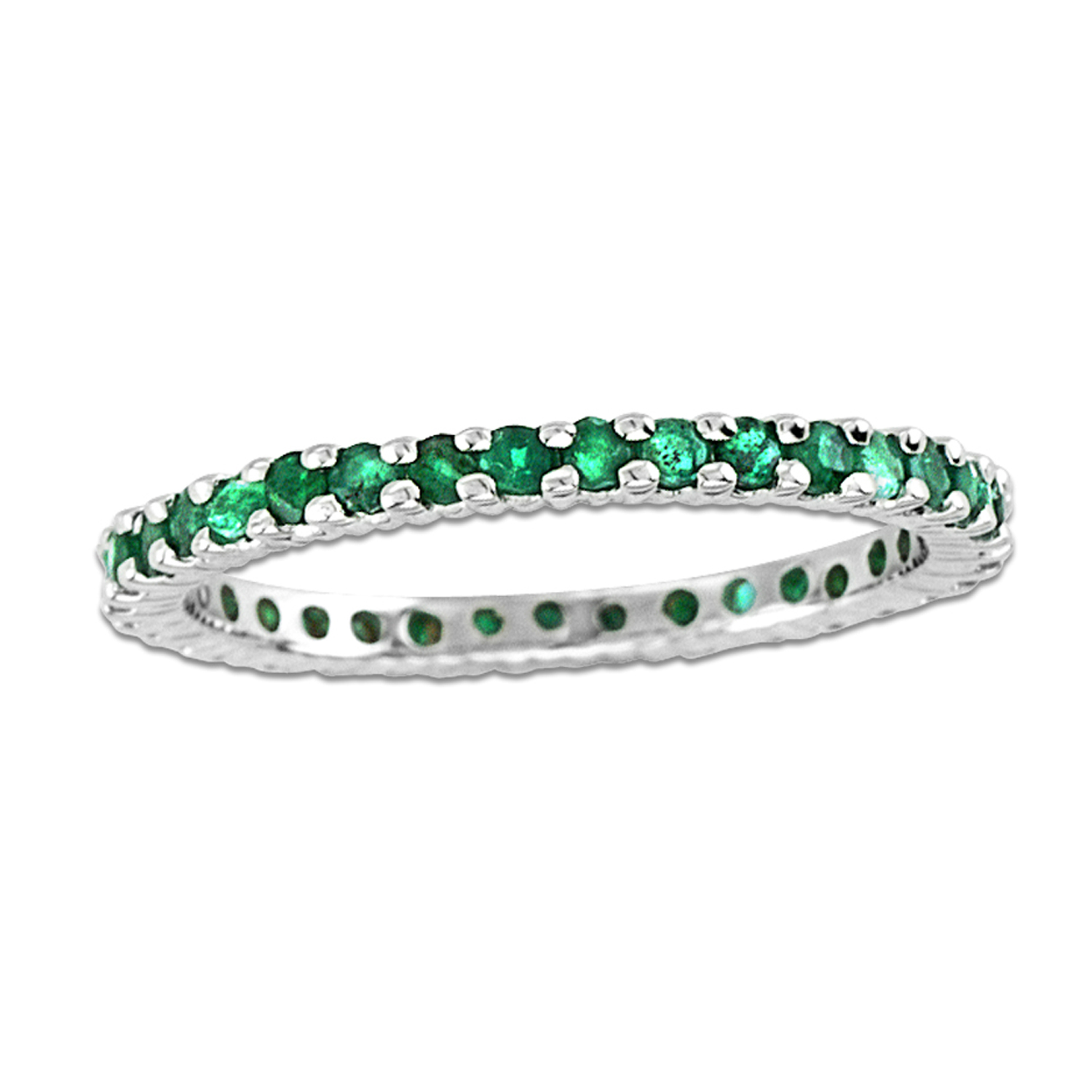 14k Gold All Around Eternity Band with 0.75ct tw of Emerald 