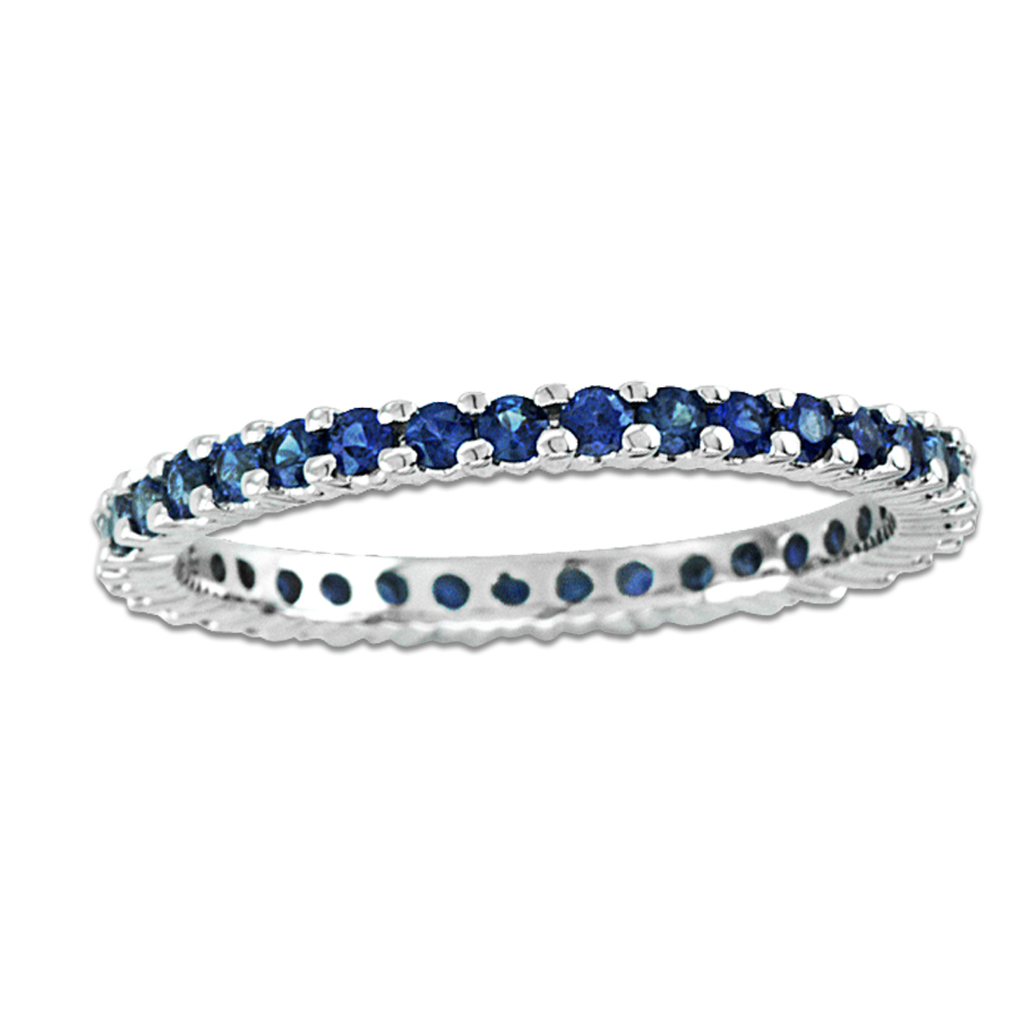 14k Gold Sapphire all Around Eternity Ring with 0.80ct tw of Sapphire 