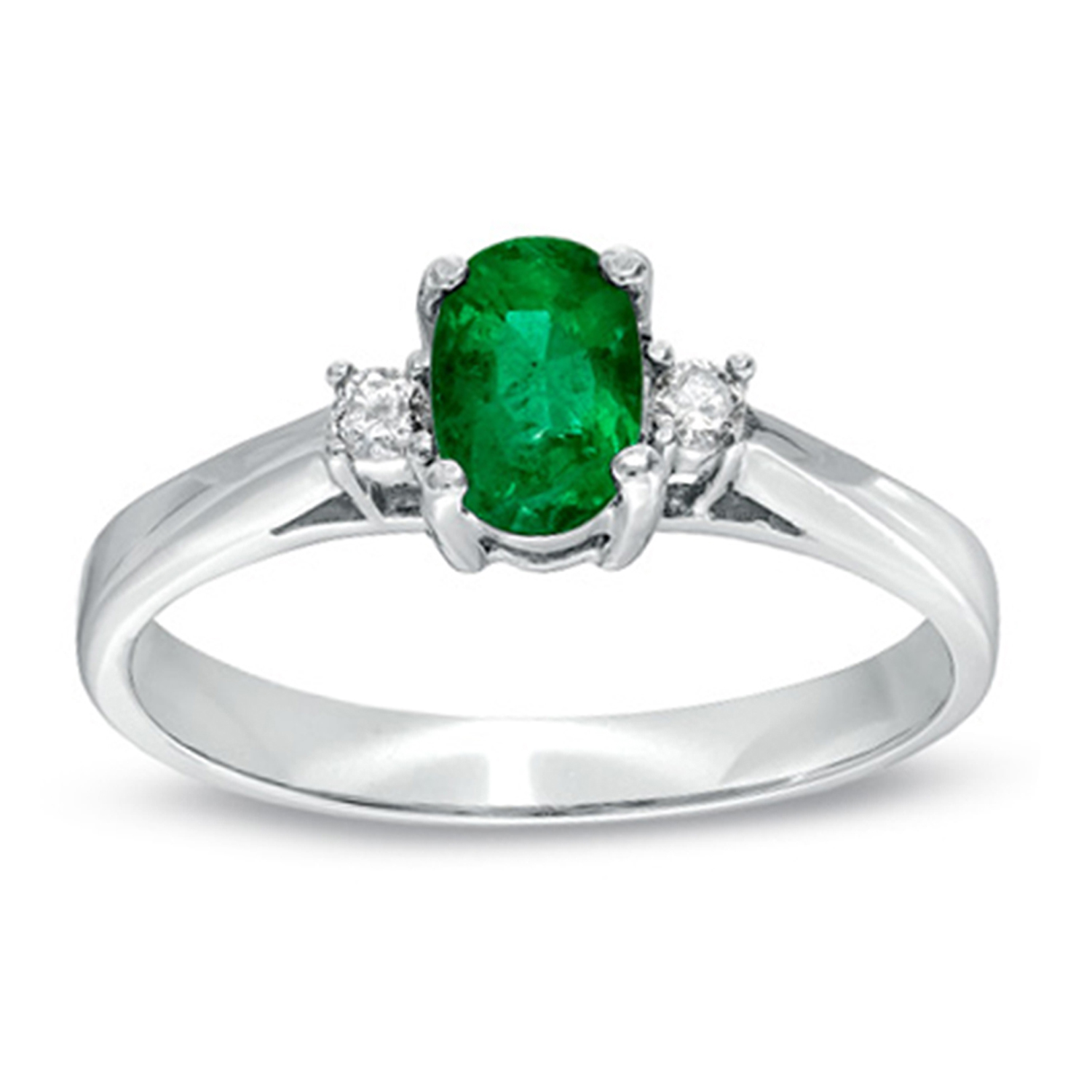 0.45cttw Emerald and Diamond Ring set in 14k Gold