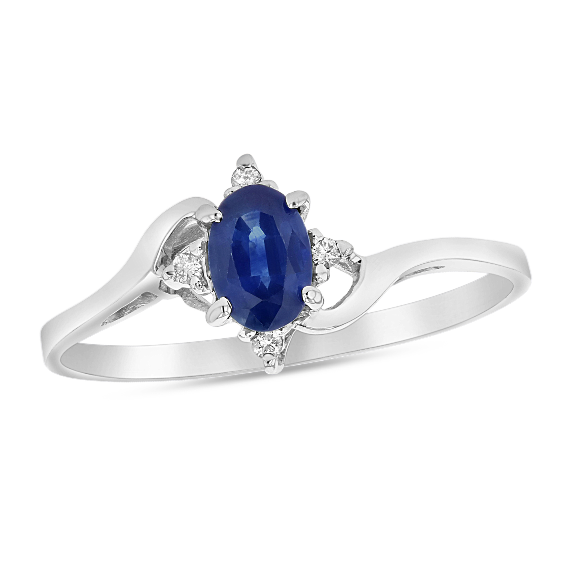 0.43ctw Oval Sapphire and Diamond Ring set in 14k Gold