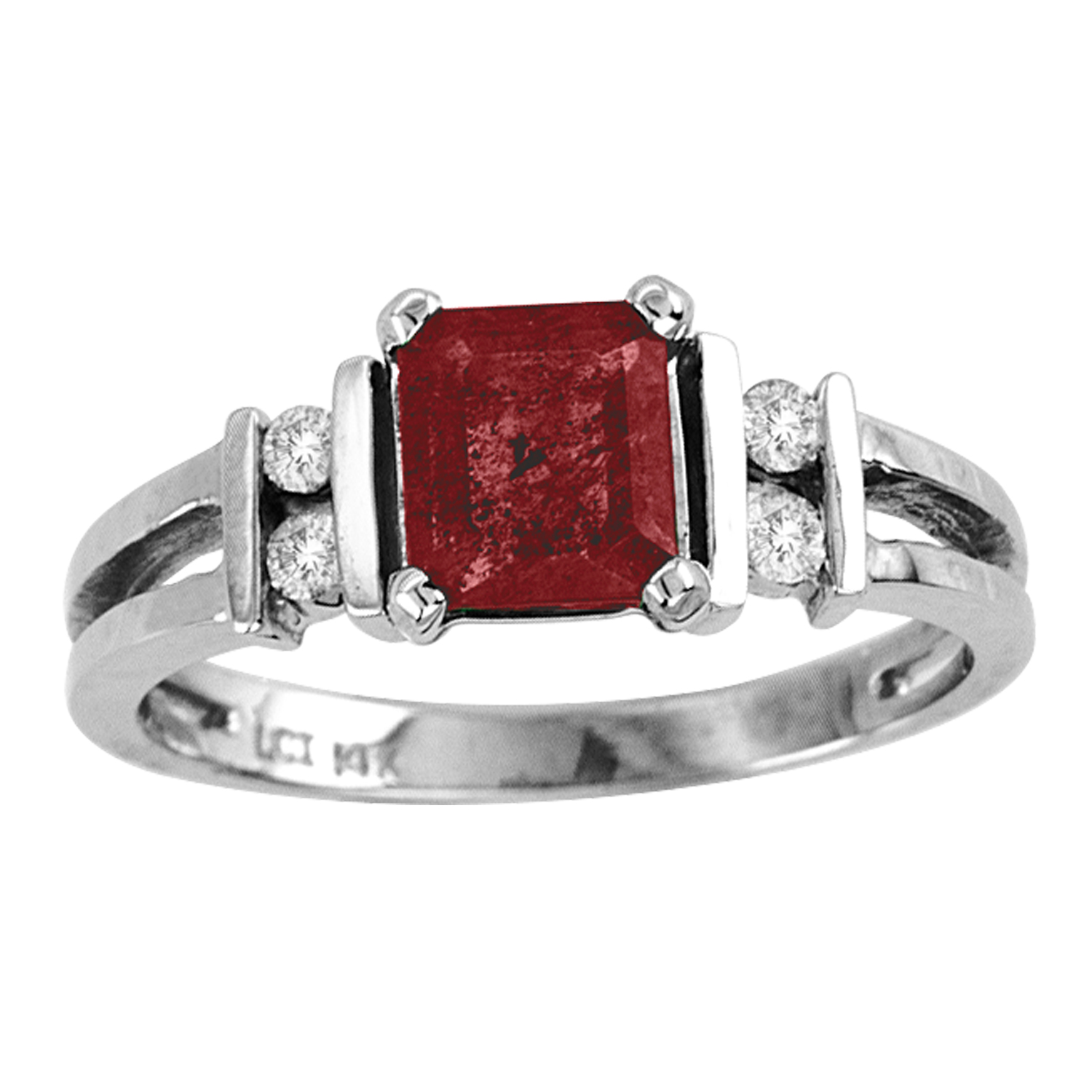 1.10cttw Diamond and Natural Heated Ruby Ring set in 14k Gold 