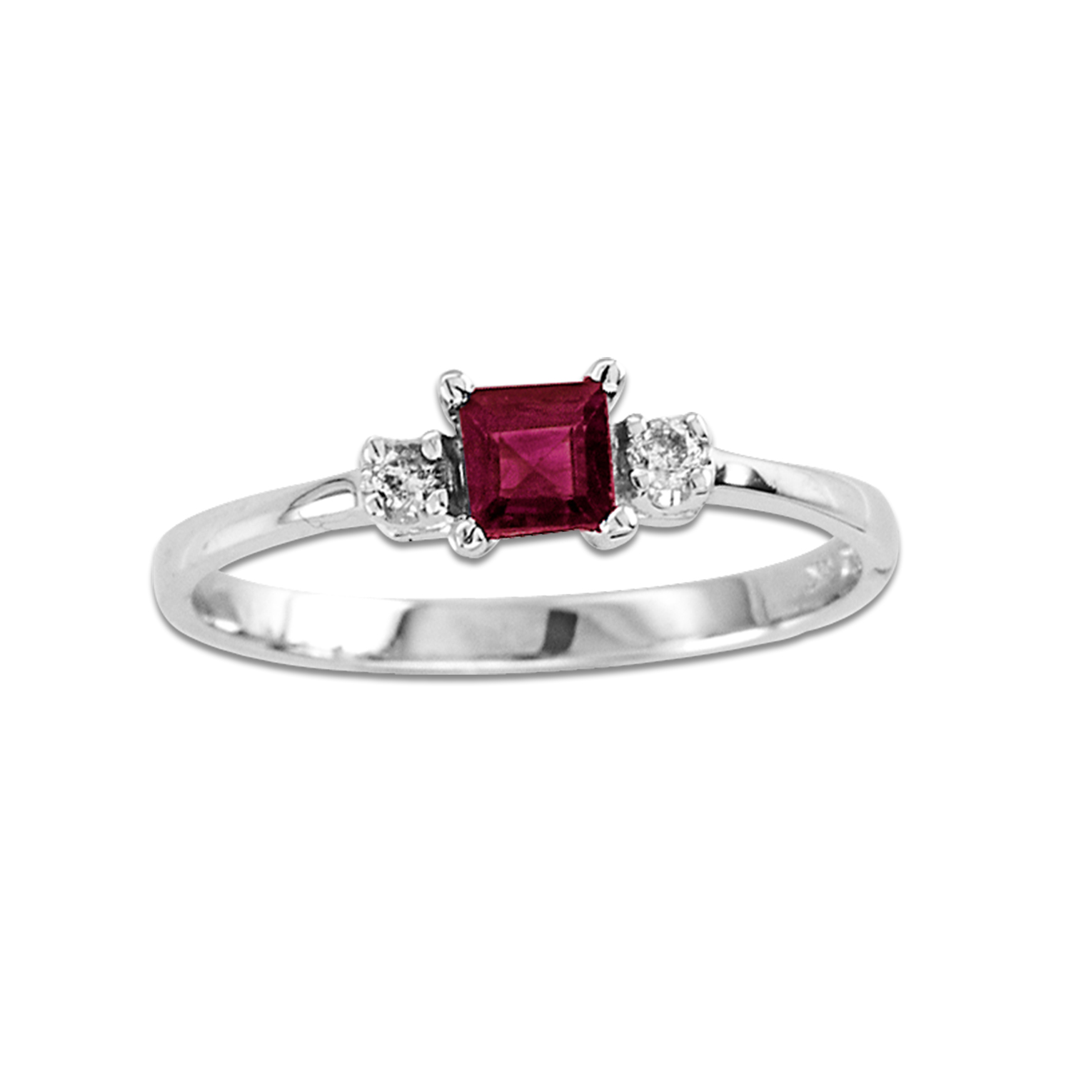 0.04ctw Diamond and Ruby Ring in 14k Gold