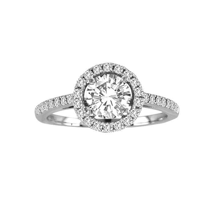 1.00cttw Diamond Halo Engagement Ring in 14k Gold