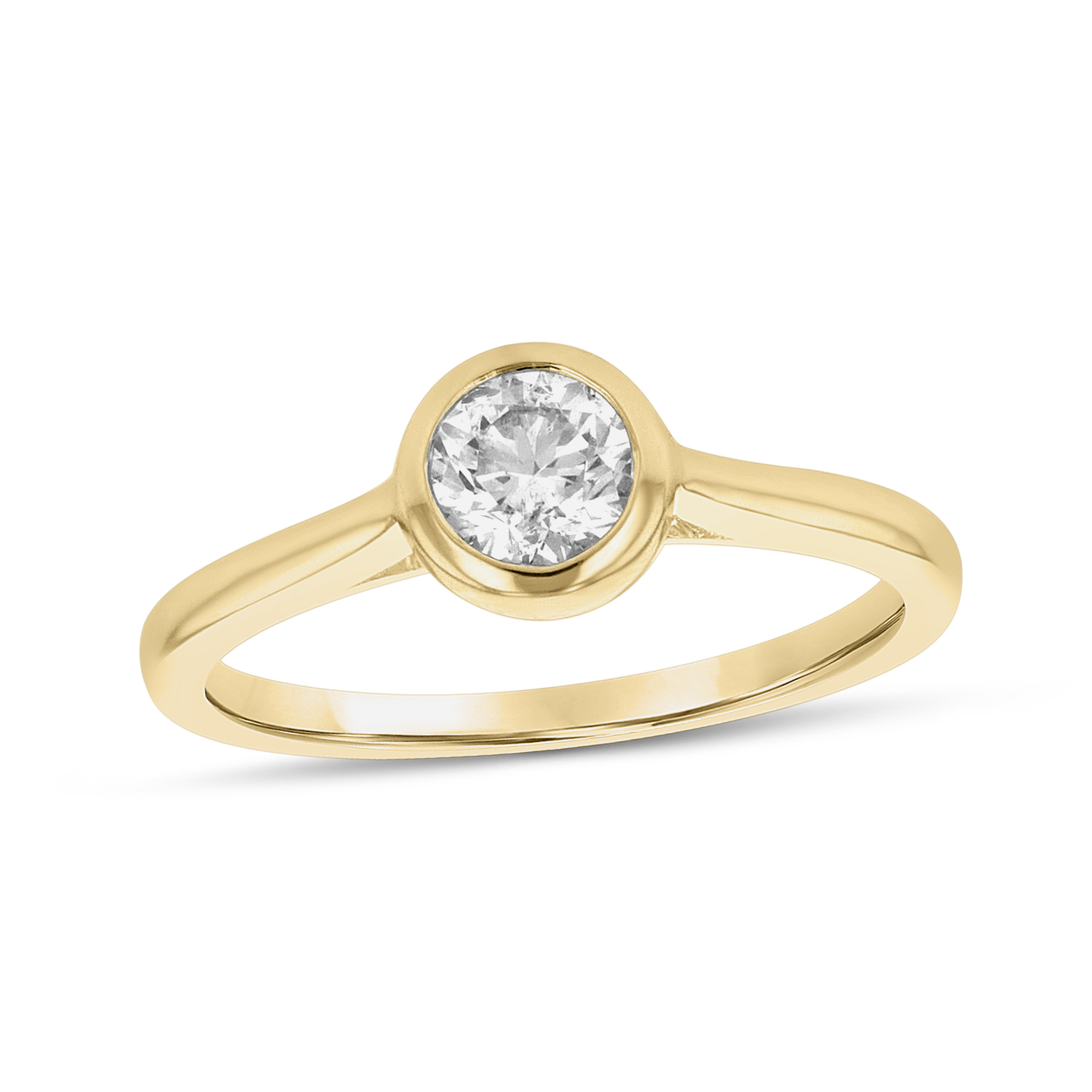 0.50ctw Bezel Set Solitaire Ring in 14k Yellow Gold
