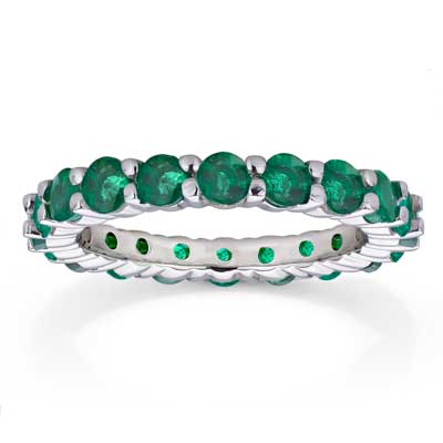 2.20ct tw Emerald Eternity Ring in 14k Gold