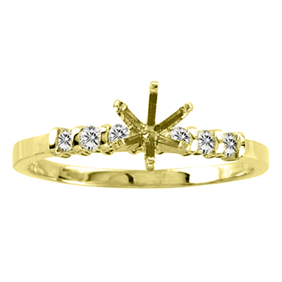 14k Gold Engagement Semi-Mount Ring with 0.13 ct tw Round Diamonds