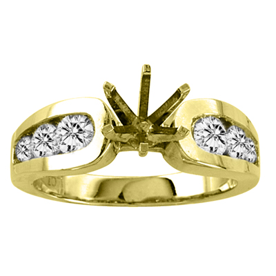 14k Gold Engagement Semi-Mount Ring with 0.75 ct tw Round Diamonds