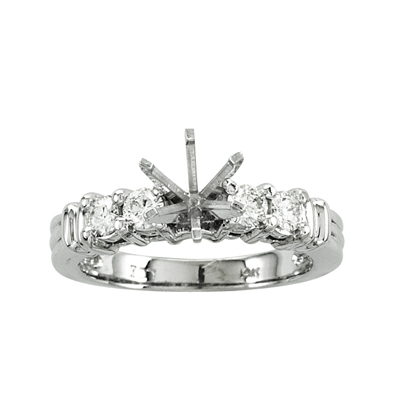 14k Gold Engagement Semi-Mount Ring with 0.40 ct tw Round Diamonds