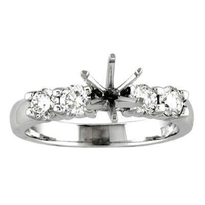 14k Gold Engagement Semi-Mount Ring with 0.30 ct tw Round Diamonds