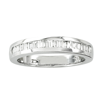 14k Gold Wedding Band with 0.50ct tw. Baguette Diamonds