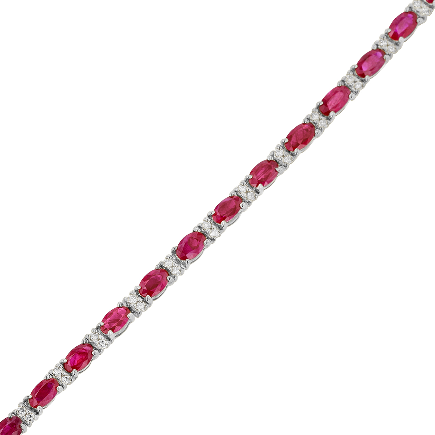 View 6.50ctw Diamond and Ruby Bracelet in 14k White Gold
