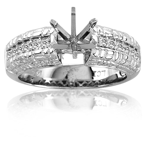 14k Gold Engagement Semi-Mount Ring with 0.23 ct tw of Round Diamonds