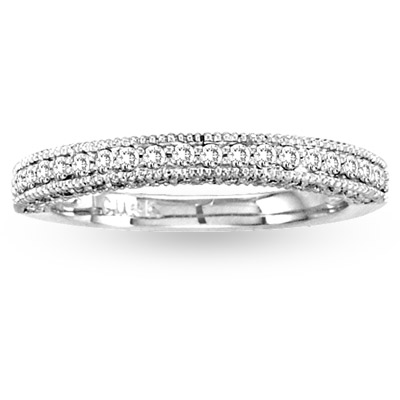 0.50ct tw Round Diamonds Antique Look Wedding Band 14k Gold Bridal Ring