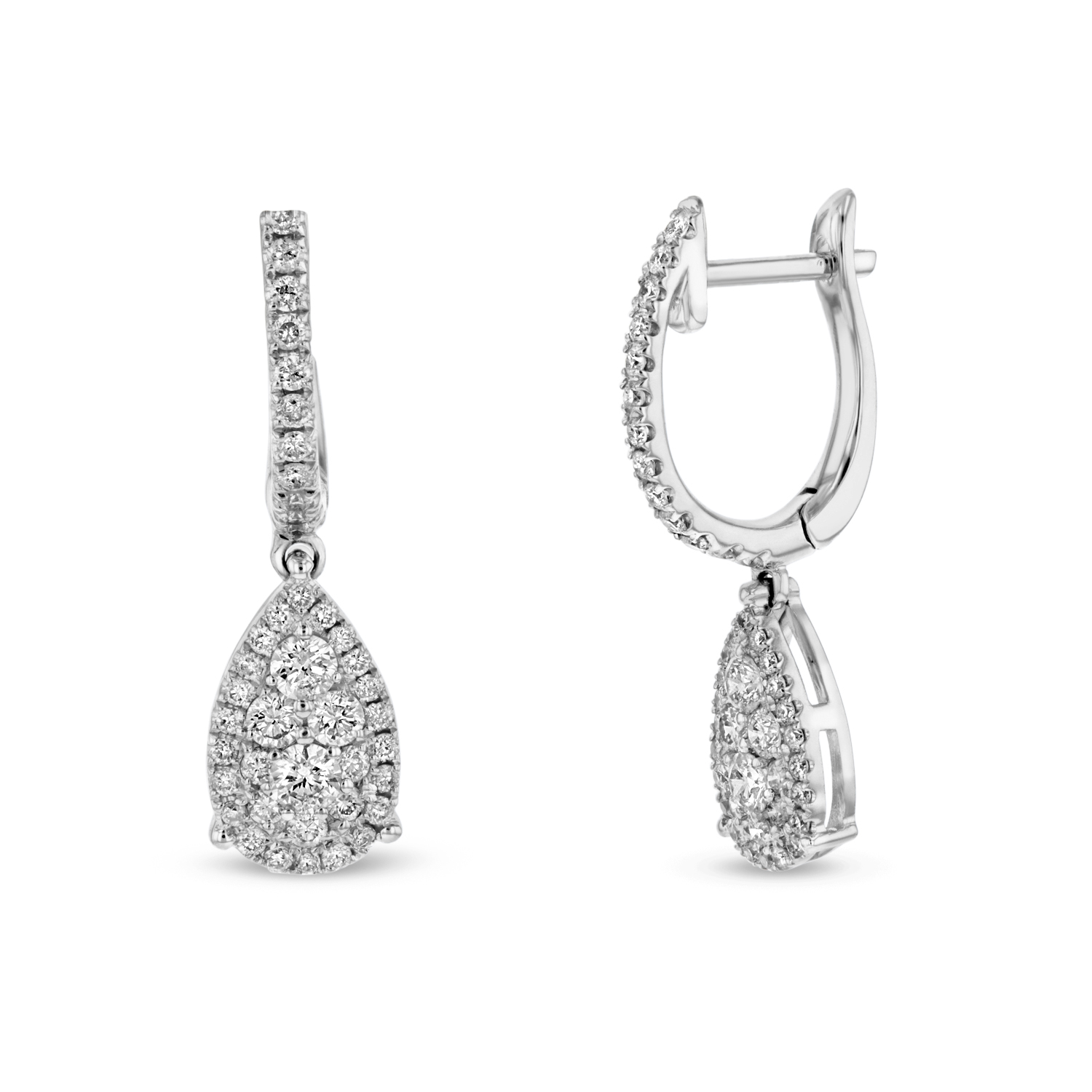 View 0.63ctw Diamond Fashion Tear Drop Earrings in 18k WG