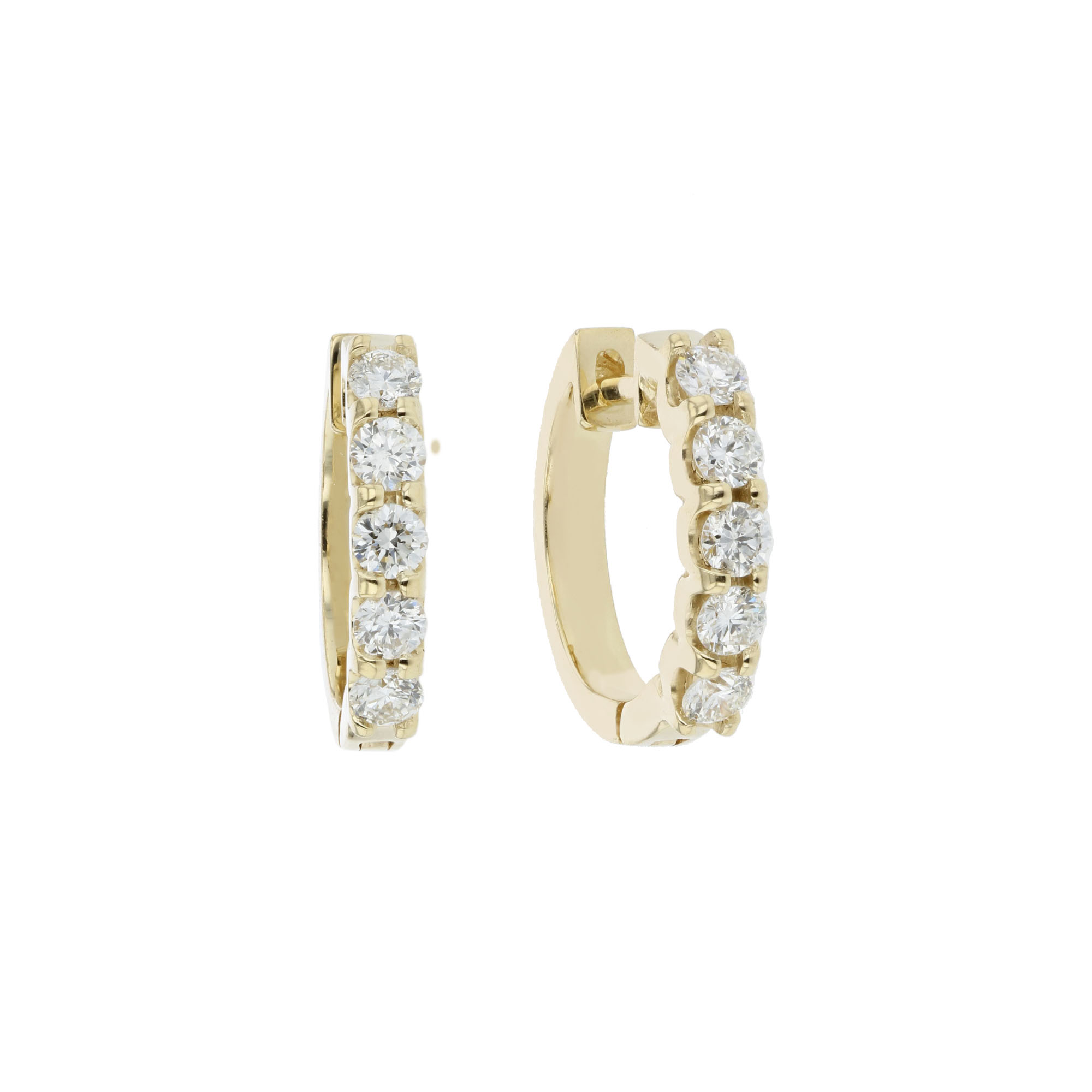 View 0.65ctw Diamond Hoop Earrings in 14k Yellow Gold