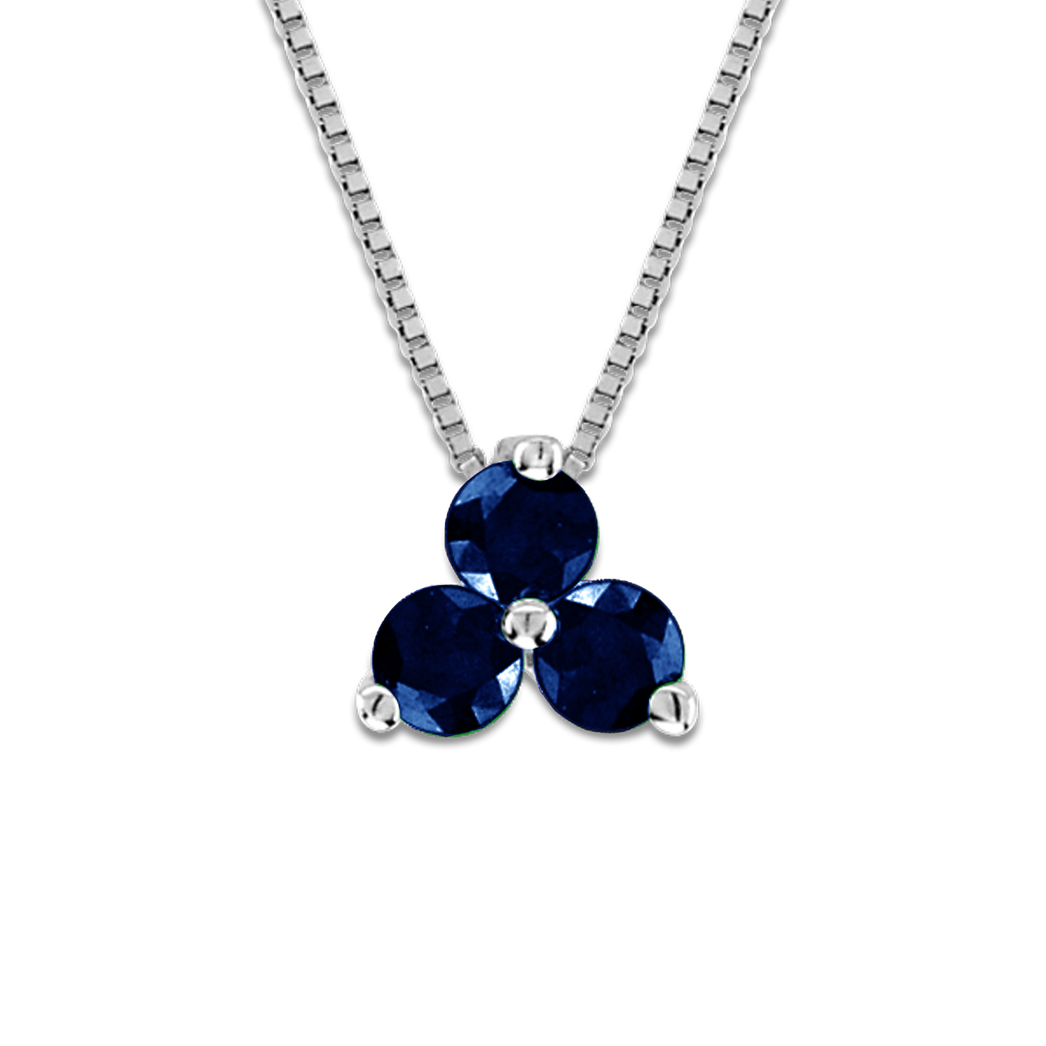 0.30cttw Sapphire Three Stone Pendant in 14k Gold