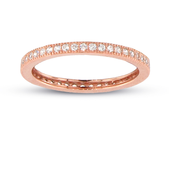 View CZ Eternity Ring set in Rose Silver (sizes 6, 7.5, 8.5 only)