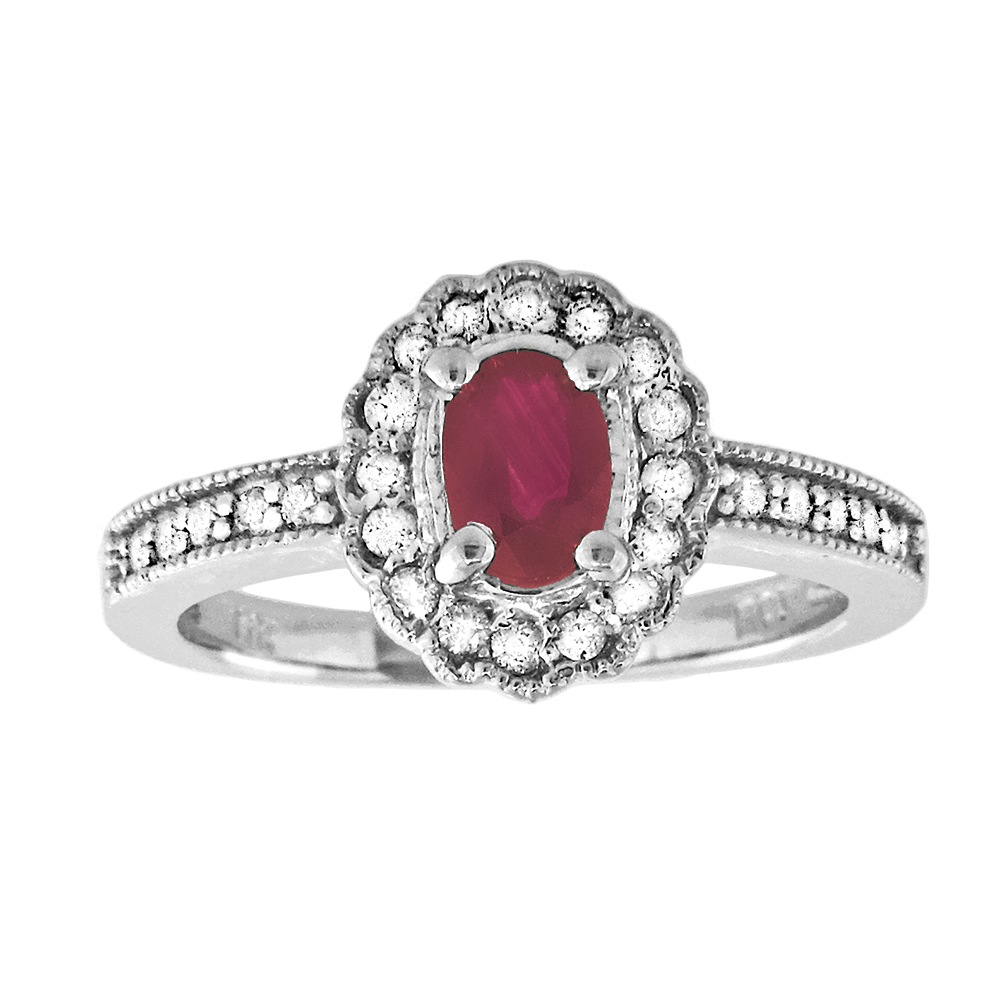 0.75cttw Natural Heated Ruby and Diamond Fashion Ring set in 14k Gold