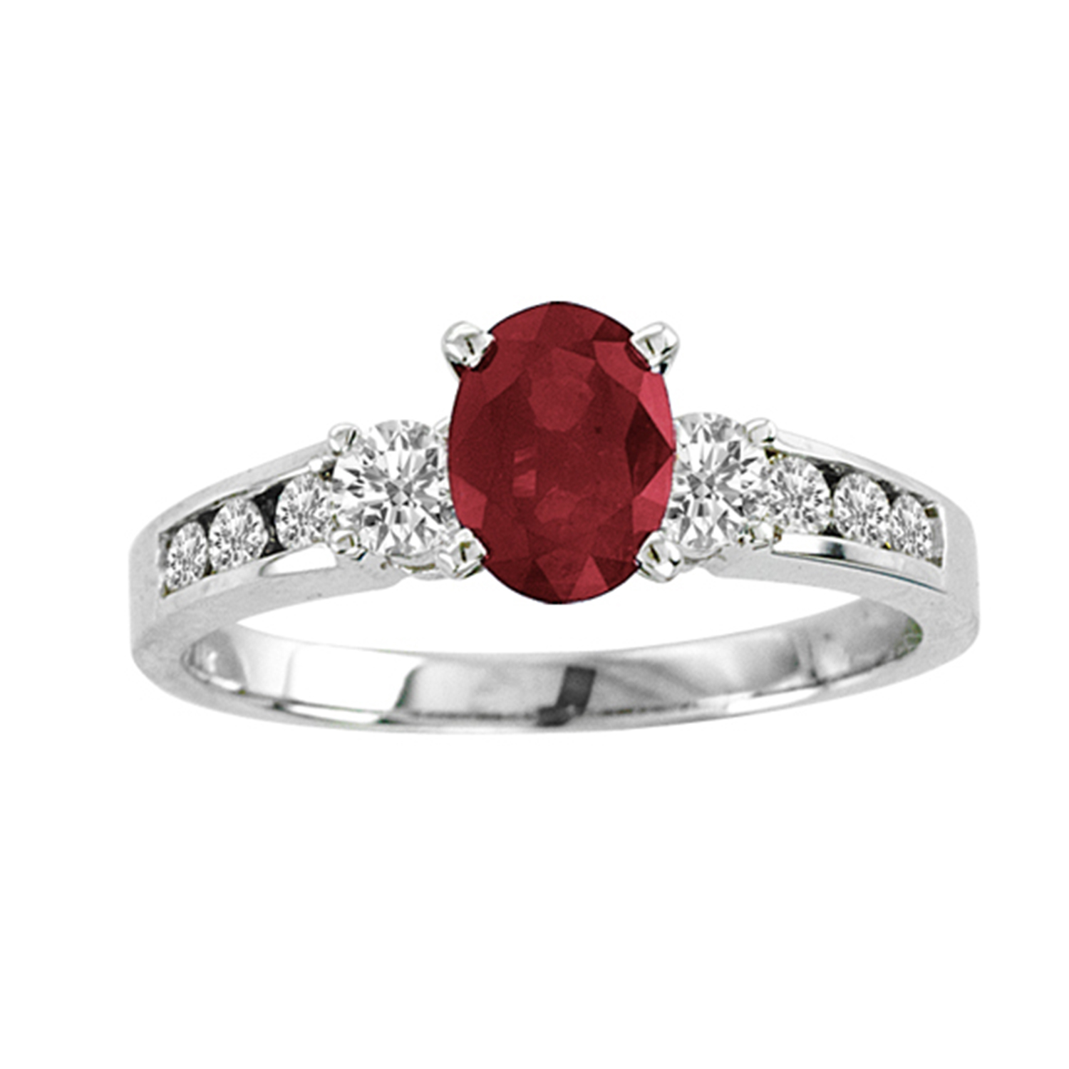 0.40ctw Diamond and Ruby Engagement Ring in 14k Gold