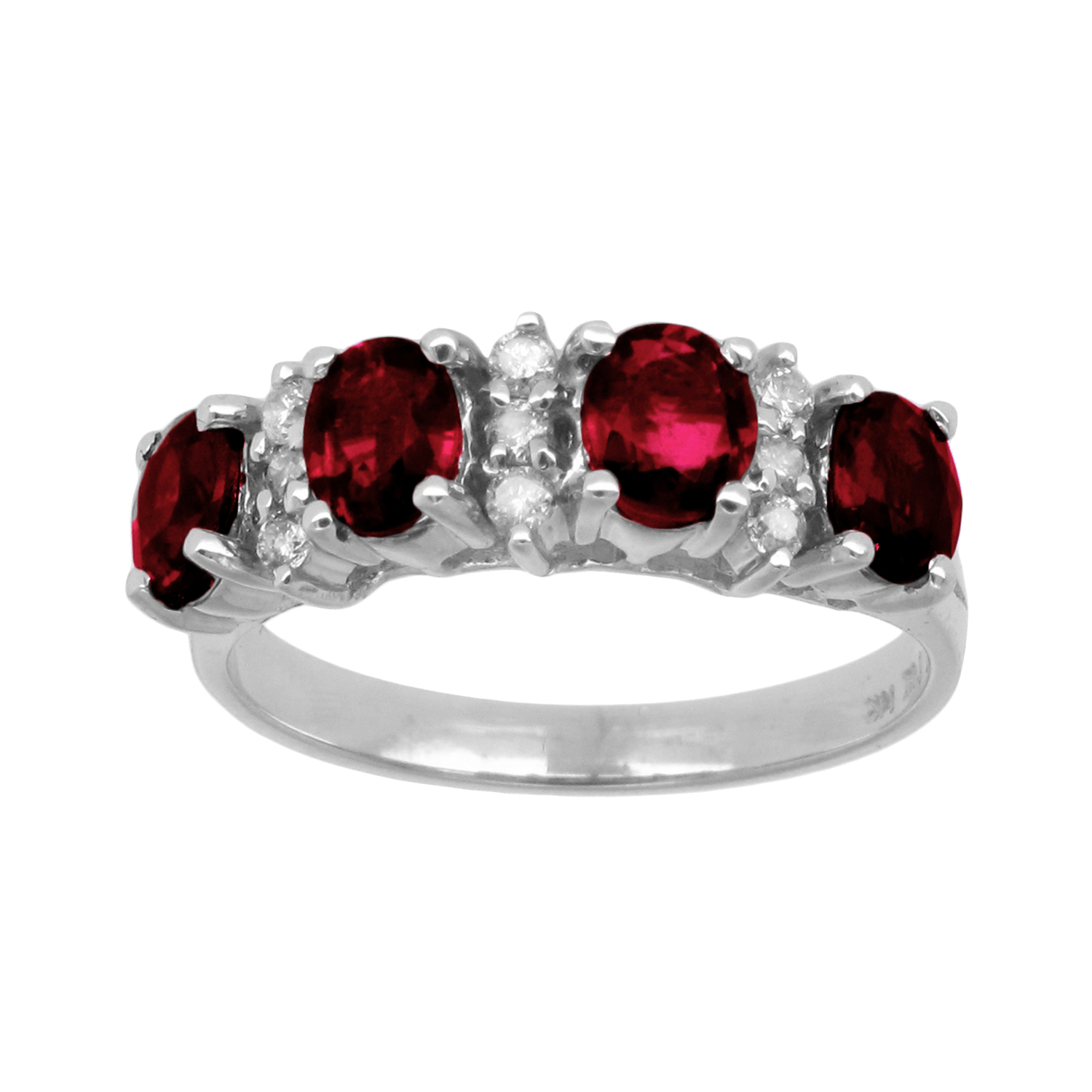 1.69cttw Natural Heated Ruby and Diamond Fashion Band set in 14k Gold 