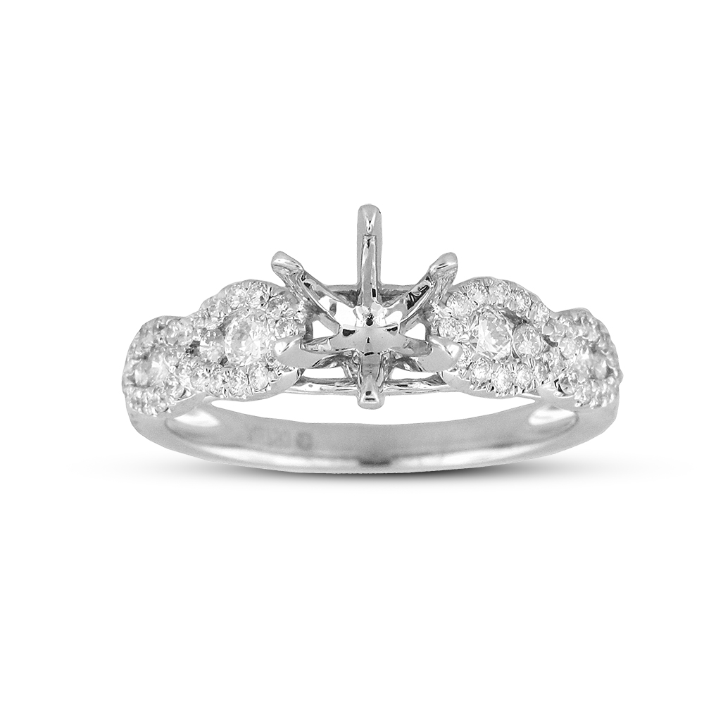 View 0.54ctw Diamond Semi Mount Engagement Ring in 18k WG