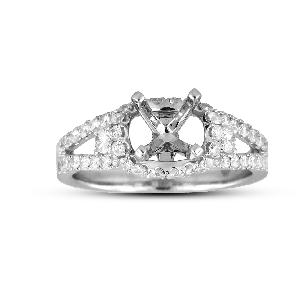View 0.75ctw Diamond Semi Mount Engagement Ring in 18k WG