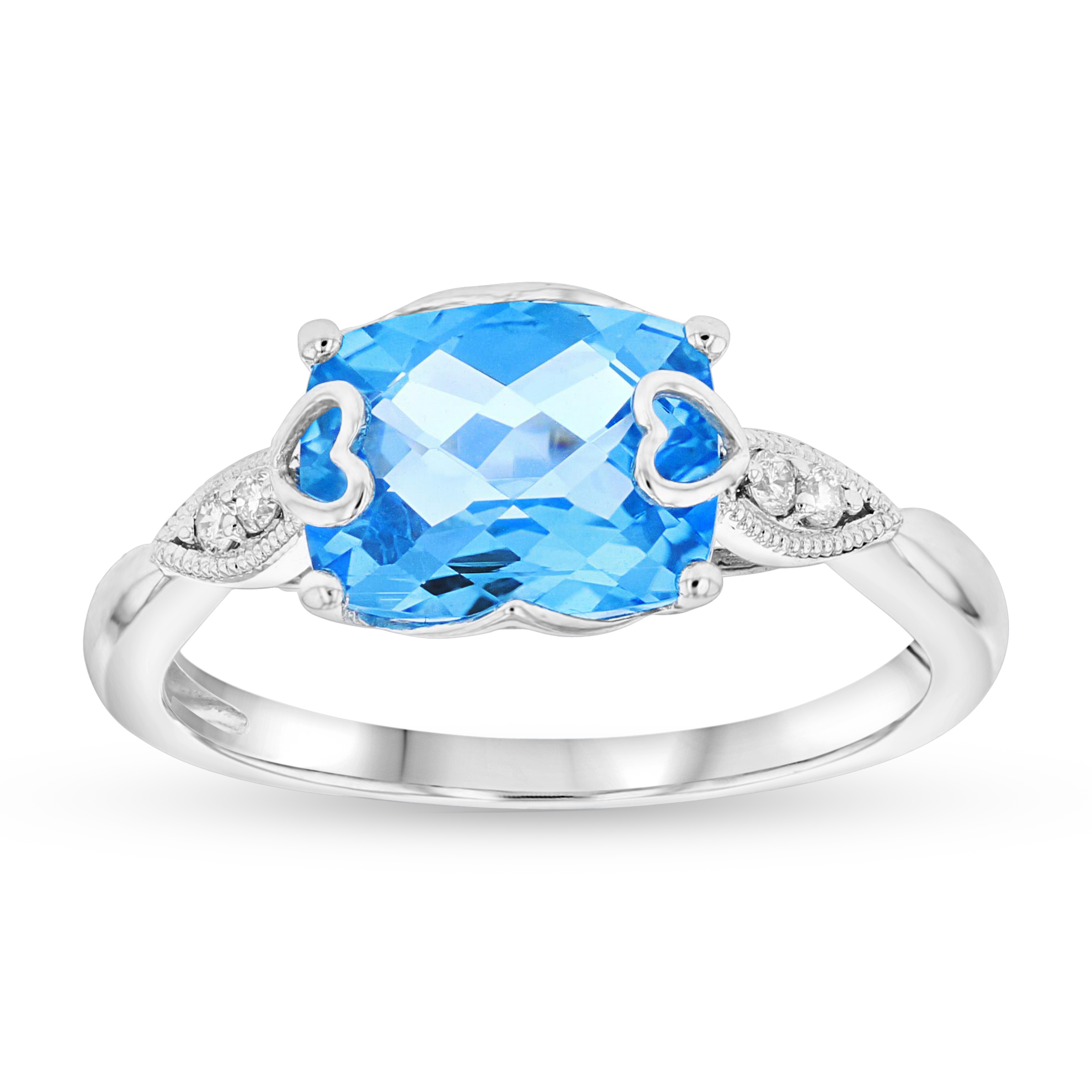 View 2.46ctw Blue Topaz and Diamond Ring in 14k White Gold