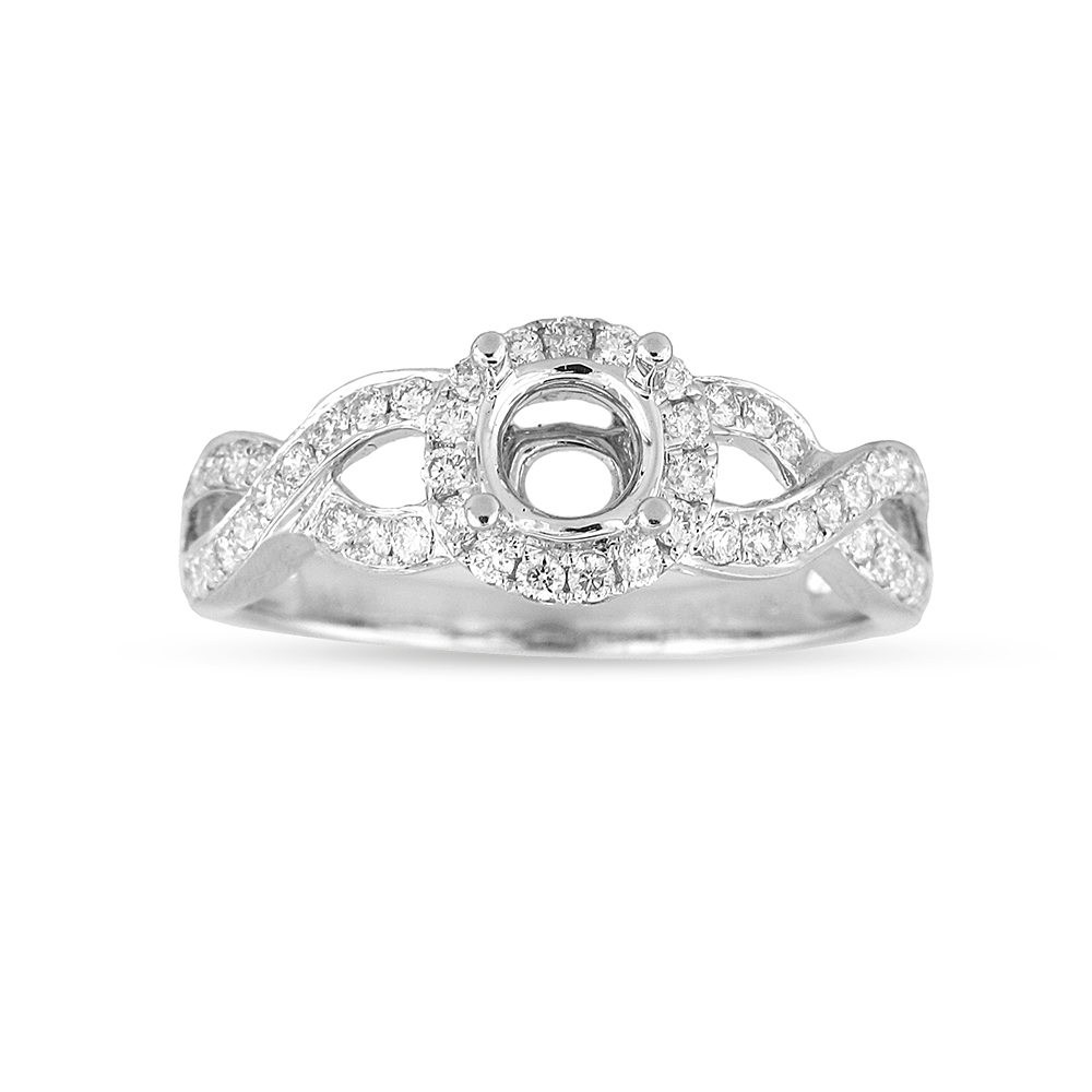 View 0.45ctw Diamond Semi Mount Engagement Ring in 18k WG