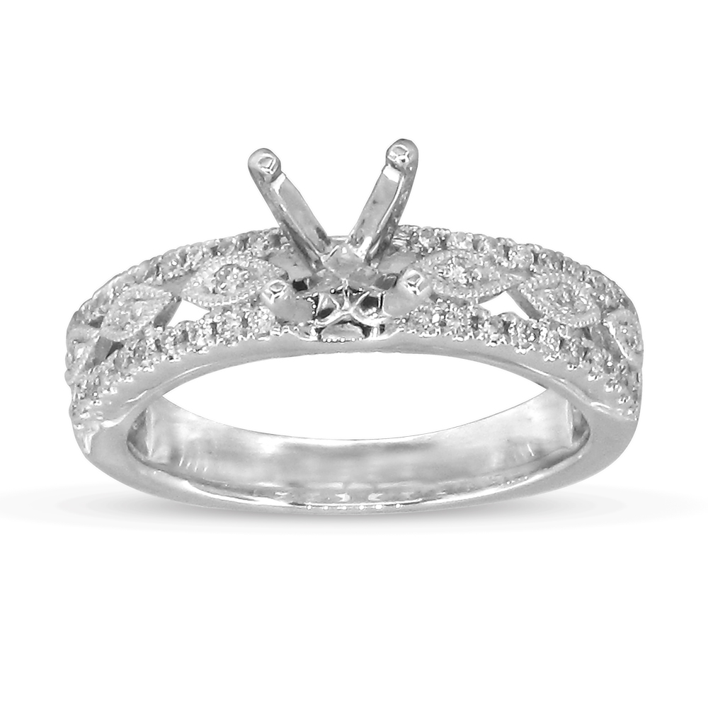 View 0.27ctw Diamond Semi Mount Engagement Ring in 14k WG