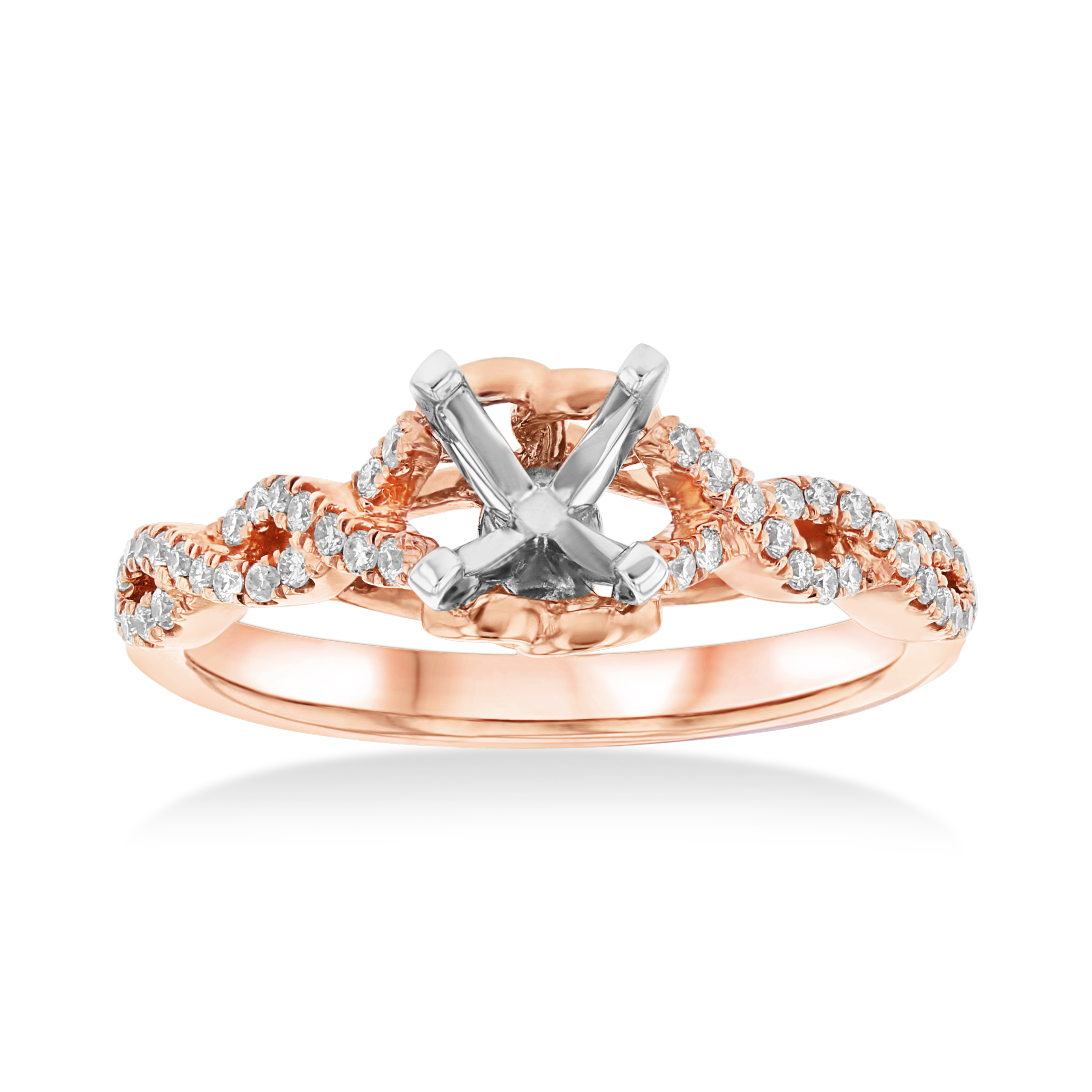 View 0.20ctw Diamond Semi Mount Engagement Ring in 14k Rose Gold