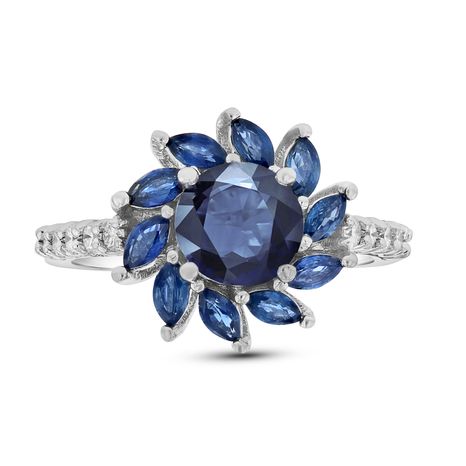 View Sapphire and Diamond Semi Mount Ring in 14k Gold