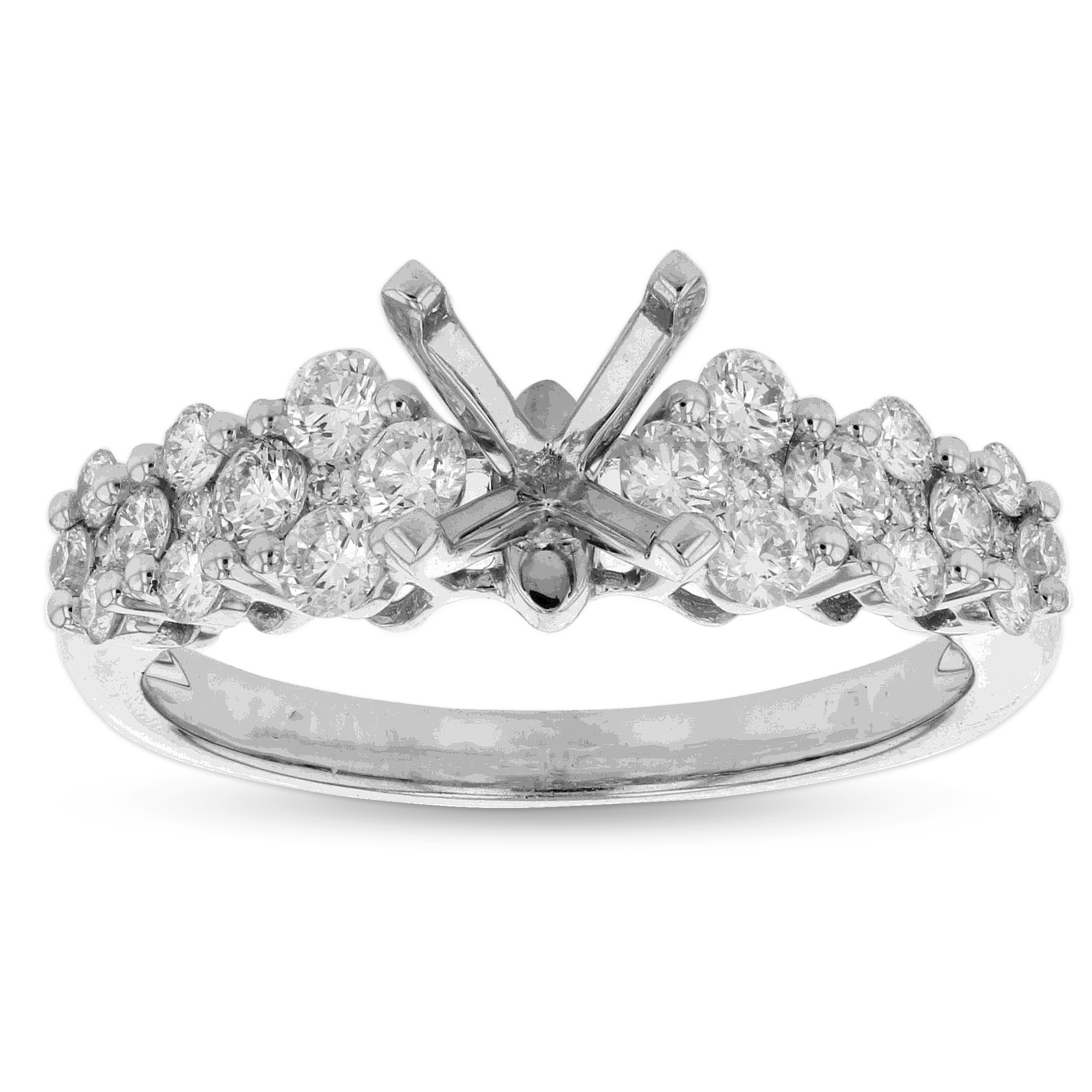 View 0.70ctw Diamond Semi Mount Engagement Ring in 18k White Gold