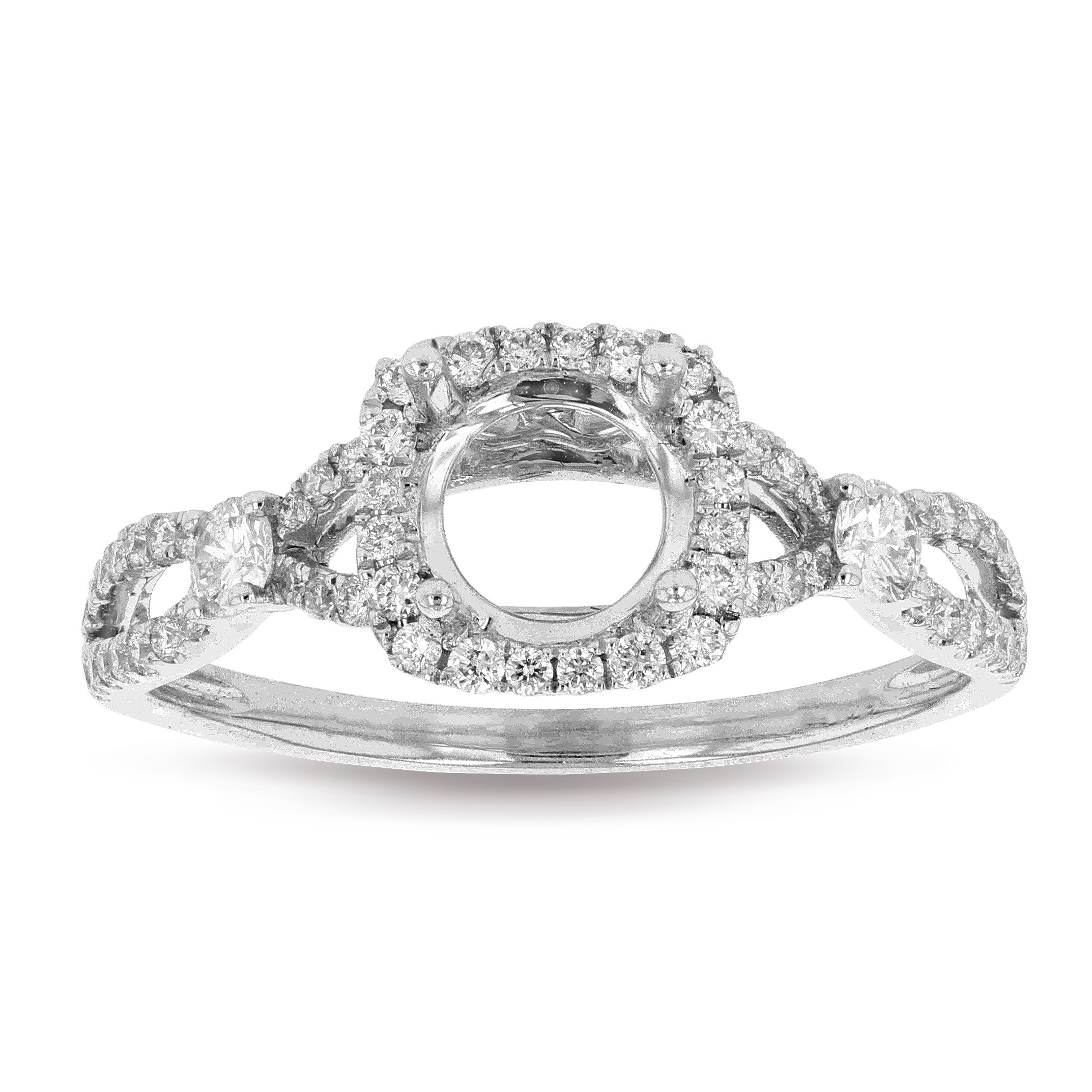 View 0.40ctw Diamond Semi Mount Engagement Ring in 18k White Gold