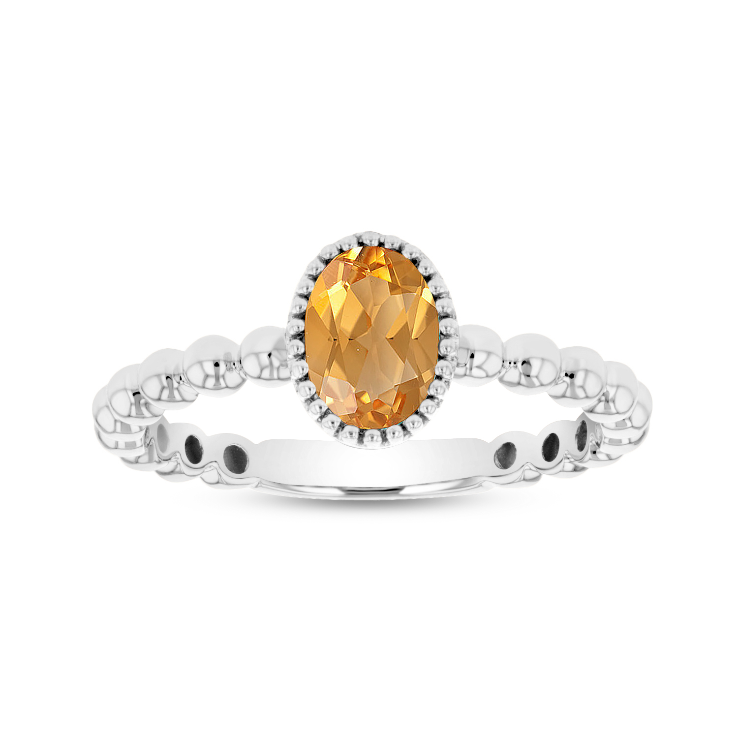 View 7x5mm Oval Citrine Ring in 14k Gold
