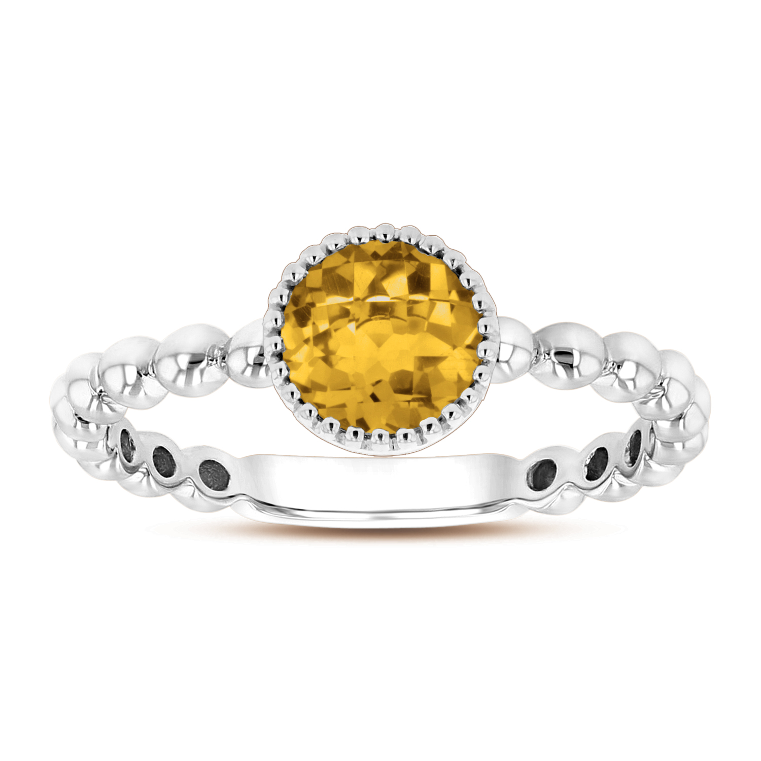 View 6mm Round Citrine Ring in 14k Gold
