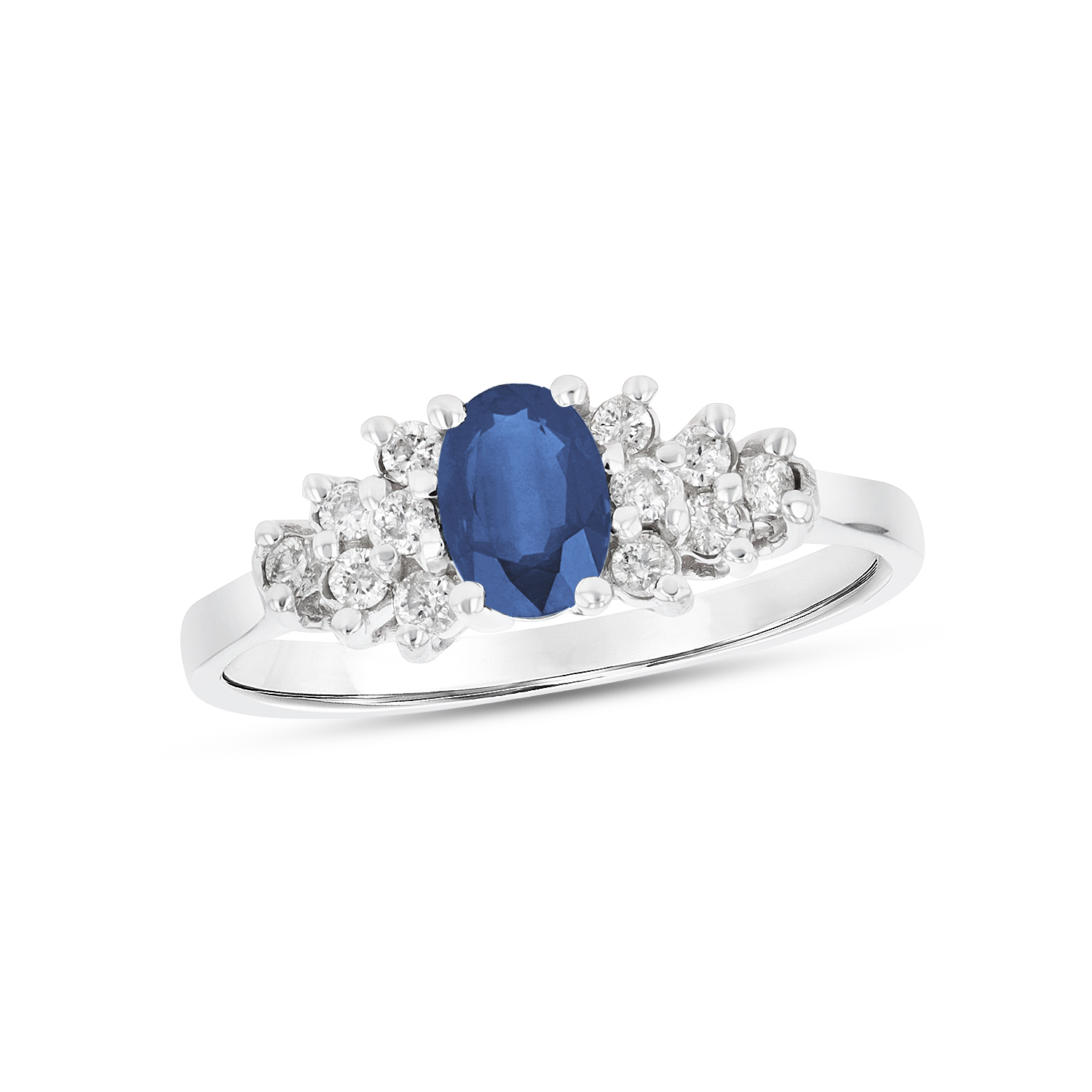 View 0.68ctw Diamond and Sapphire Ring in 14k White Gold