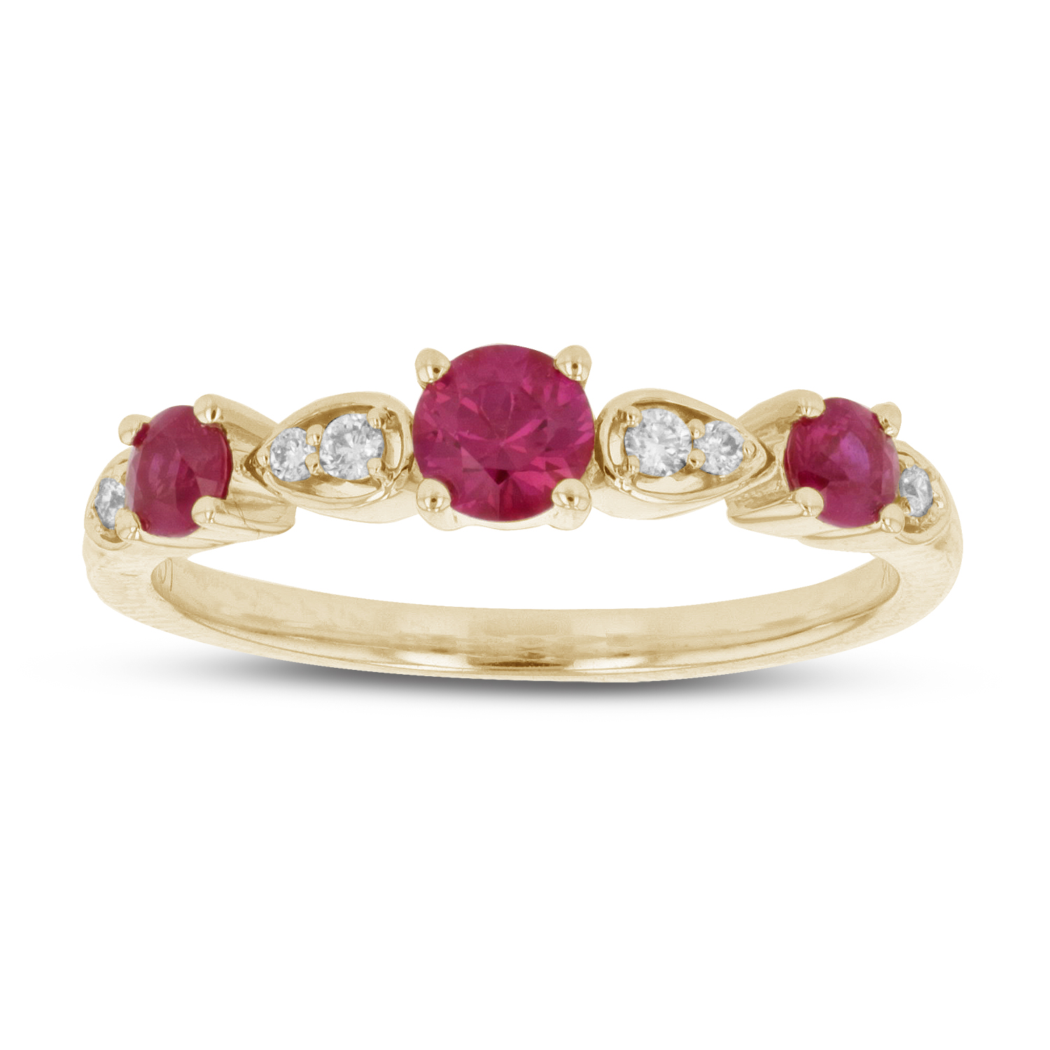 View 0.66ctw Diamond and Ruby Band in 14k Yellow Gold