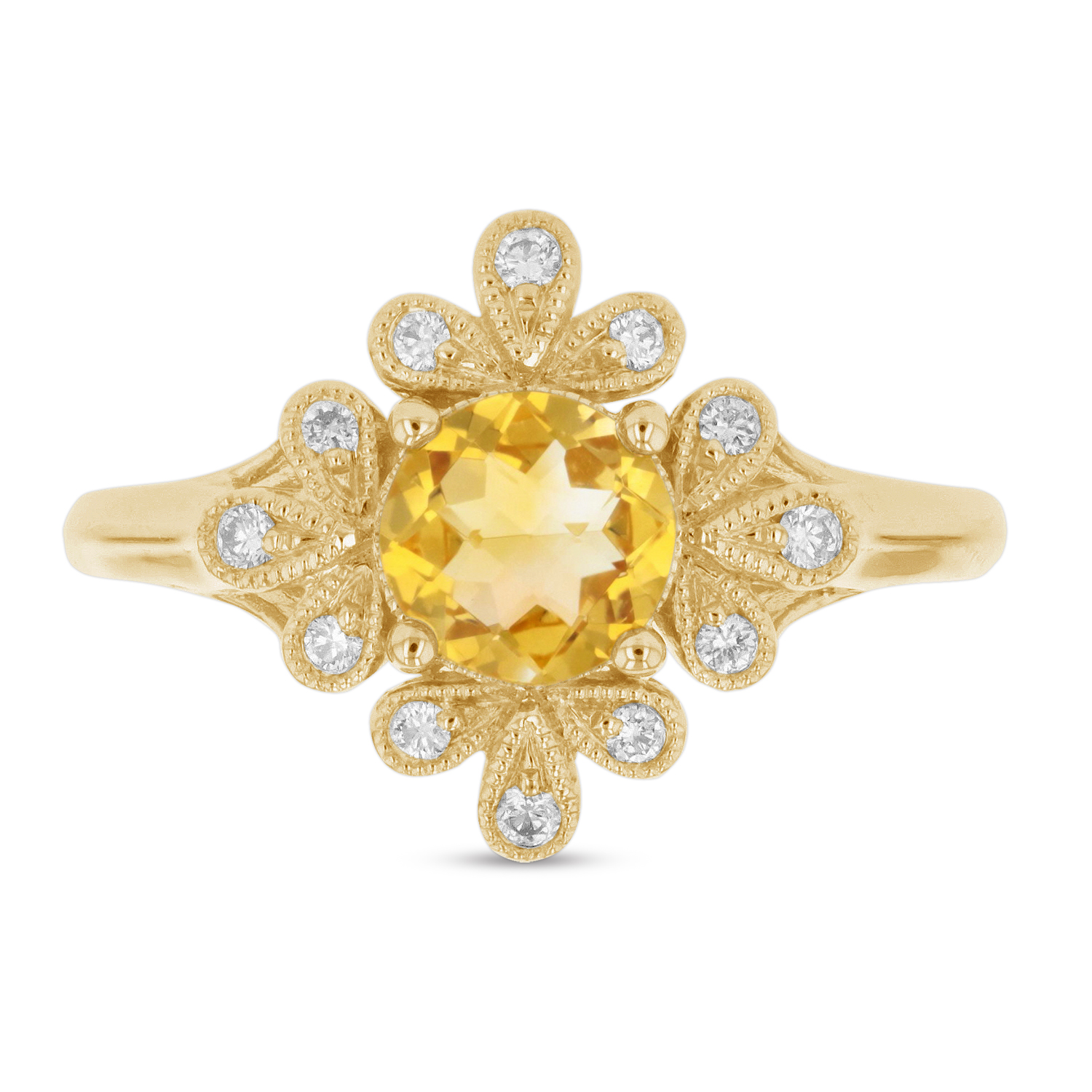 View 0.84ctw Diamond and Citrin Ring in 14k Yellow Gold