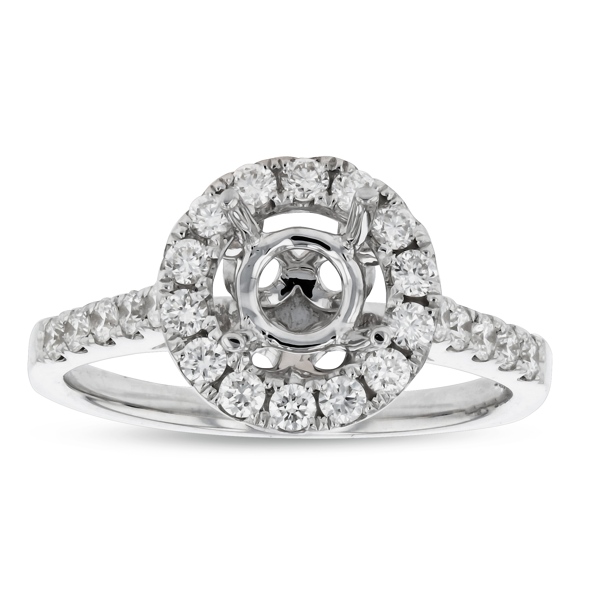 View 0.42ctw Diamond Semi Mount Engagement Ring in 18k White Gold