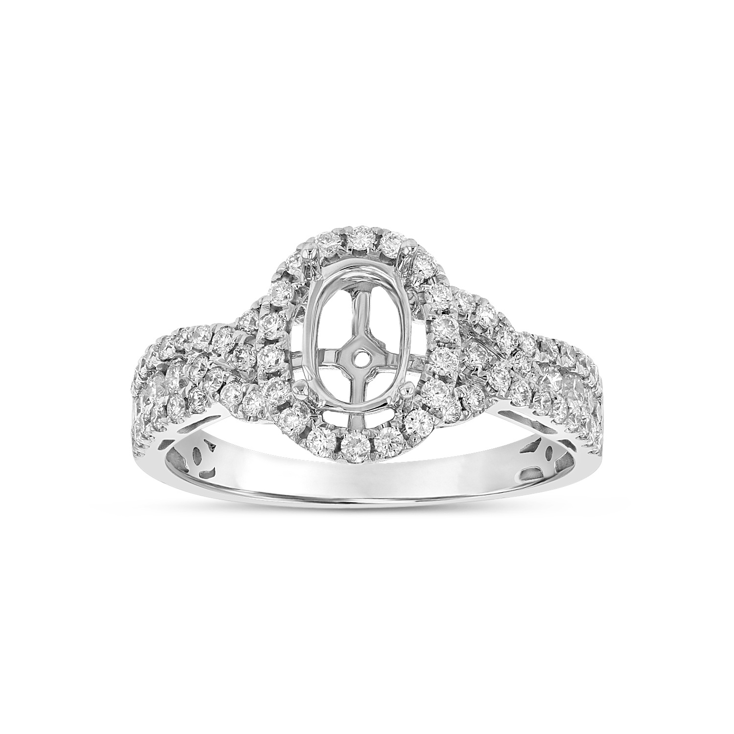 View 0.54ctw Diamond Semi Mount Engagement Ring in 18k White Gold