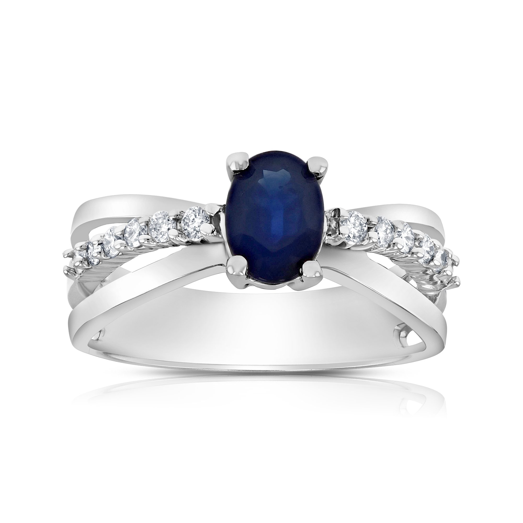 View 0.20ctw Diamond and Sapphire Ring in 14k Gold