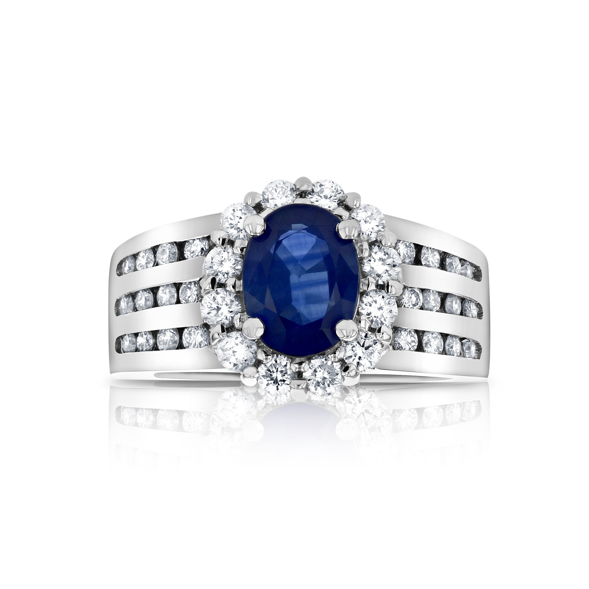 View 0.72ctw Diamonds and Sapphire Ring in 14k Gold